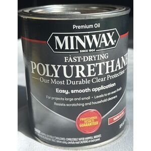 Minwax Clear WARM GLOSS Oil Based Fast Dry Polyurethane 1/2 pint NEW